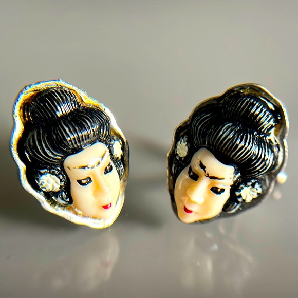Selro Seleni Vintage Asian Face Cuff Links - Picture 1 of 14